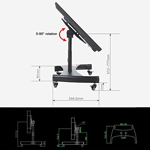 Carro para monitor bajo, soporte móvil para TV 32-75 pulg miniatura 2