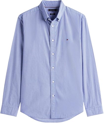 Tommy Hilfiger Herren Hemd Flex Poplin Micro Gingham Regular Fit, Mehrfarbig (Wedge Blue/Check), XS – Ansicht 5