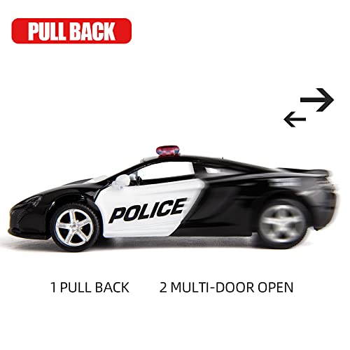 Bdtctk 1/36 Scale Compatible For Mclaren Police Car Model, Zinc Alloy Die-Cast Pull Back Vehicles Kid Toys For Boy Girl Gift (Black) #TOP2