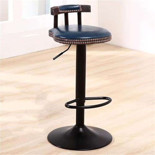 Tabourets de bar vintage XJBTBA vert en cuir ciré à l'huile pour îlot