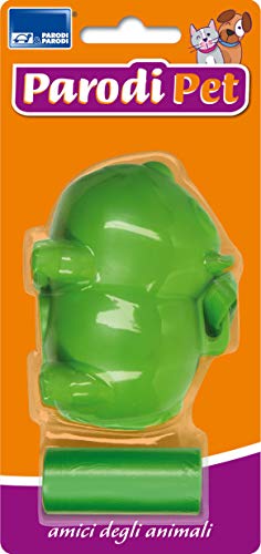 PARODI & PARODI Porta Sacchetti raccogli feci Animali con rotolino di Ricambio, portasacchetti per bisogni Animali Domestici in colorazione assortita, Porta Sacchetti raccogli bisogni per Cane Gatto