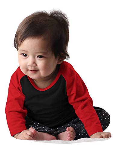 Image of Hat and Beyond Kids Raglan Jersey Child Toddler Youth Uniforms 3 /4 Sleeves T Shirts