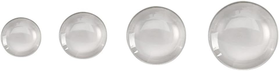 WEAXIO 120pcs Glass Dome Cabochons - 15mm 20mm 25mm 30mm Clear Round Non-Calibrated Cabochon Tiles for Jewelry Making, Resin Art, Cameo Pendants, DIY Photo Charms & Craft Projects