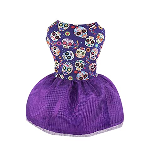 Gyuzh Halloween Dog Dress Puppy Dresses Pumpkin Bat Skull Dresses For Dogs Halloween Pet Puppy Dog Cat Dress Costume For Small Dogs Cats #TOP12