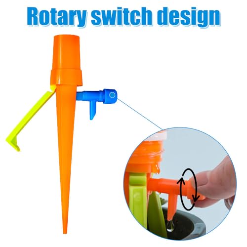 Self Watering Spikes,12 PCS Adjustable Plant Watering Devices Detachable with Rotary Switch for Above 2.5cm Bottle Diameter - Image 3