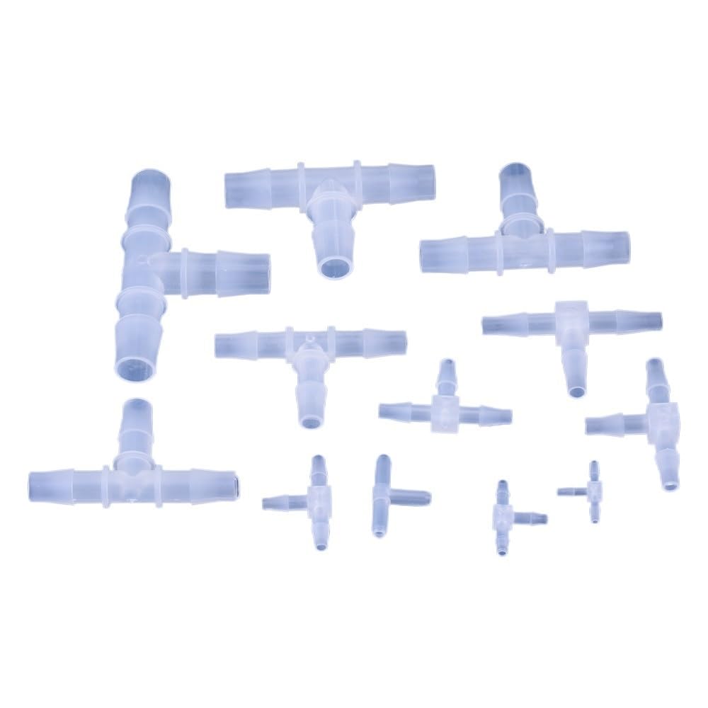 Złączka do rur plastikowych 1,6 mm - 14,2, z gwintem Pagoda Barb, równa, trójnikowa, akwarium, wkładem PP, domu i ogrodu(50 Pcs,7.9mm)