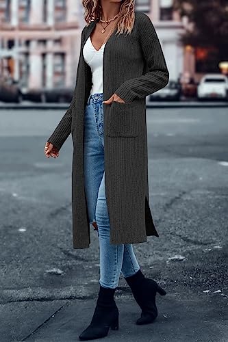 Image of Danedvi Long Cardigan Sweaters Women Trendy Open Front Coat with Pockets