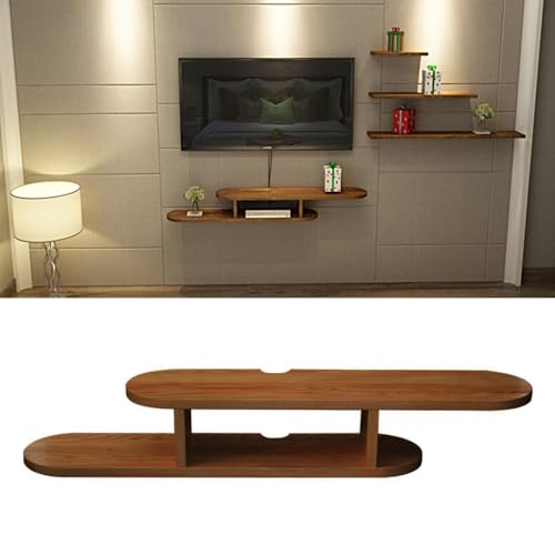 Estante flotante para consola multimedia, solución de almacenamiento que ahorra espacio para televisores montados en la pared en sala de estar y dormitorio