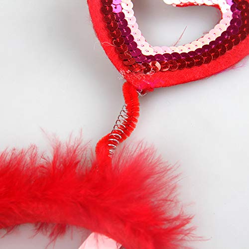 Vincha de corazón para perro rojo talla grande miniatura 3