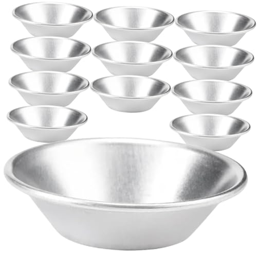AUTSUPPL 12Pcs Round Metal Egg Tart Heat Baking for Pudding Muffins and Cupcakes Lightweight and Compact Design for Easy Storage and Transport