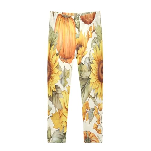 Toddler Girls Leggings Printed Yoga Pants Leggings Sunflower Pumpkin for Kids