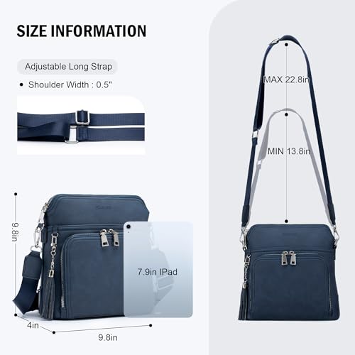 Roulens Crossbody Bag For Women,Lightweight Medium Crossbody Purse Soft Leather Women'S Shoulder Handbags With Tassel thumb #4