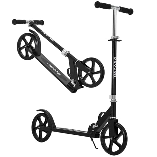 ZoomBuggy Patinete Infantil con 2 Ruedas Grandes, Plegable y Altura Ajustable en 4 Niveles, Carga 100 kg, Patinete Evolutivo para Niños 3+ Años, Negro