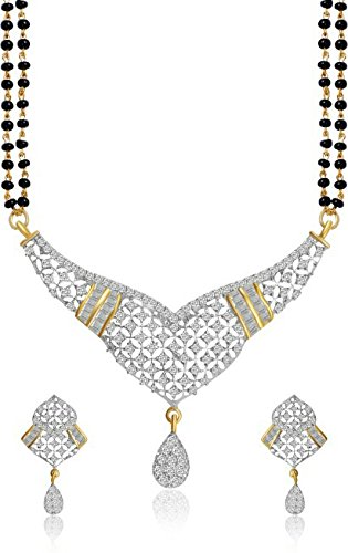 Youbella Womens Pride American Diamond Gold Plated Mangalsutra