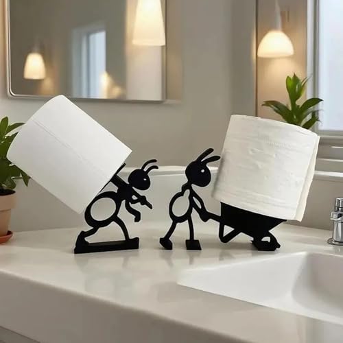 ZXTGBQ 3 Stück Ameisen -Toilettenrollhalter lustiger Ameisen-Schubkarre Badezimmer Toilettenpapierhalter Freistehend Für Badezimmer, Küche, Zuhause, Haus