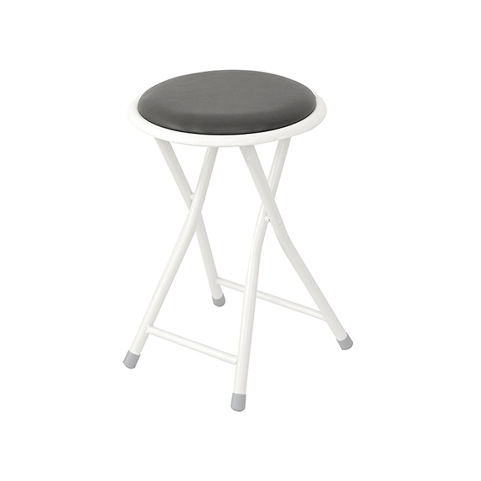 Tabouret de bar pliable pour petits espaces avec assise ronde rembourrée PU