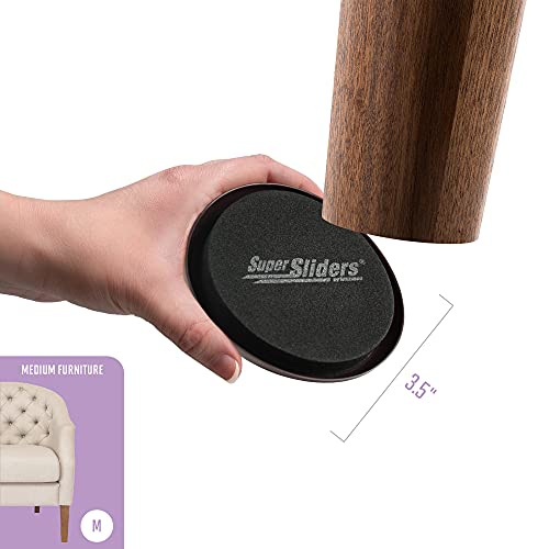 Super Sliders 3 1/2" Round Reusable Furniture Sliders For Carpet - Effortless Moving And Surface Protection, Beige (16 Pack) #TOP2