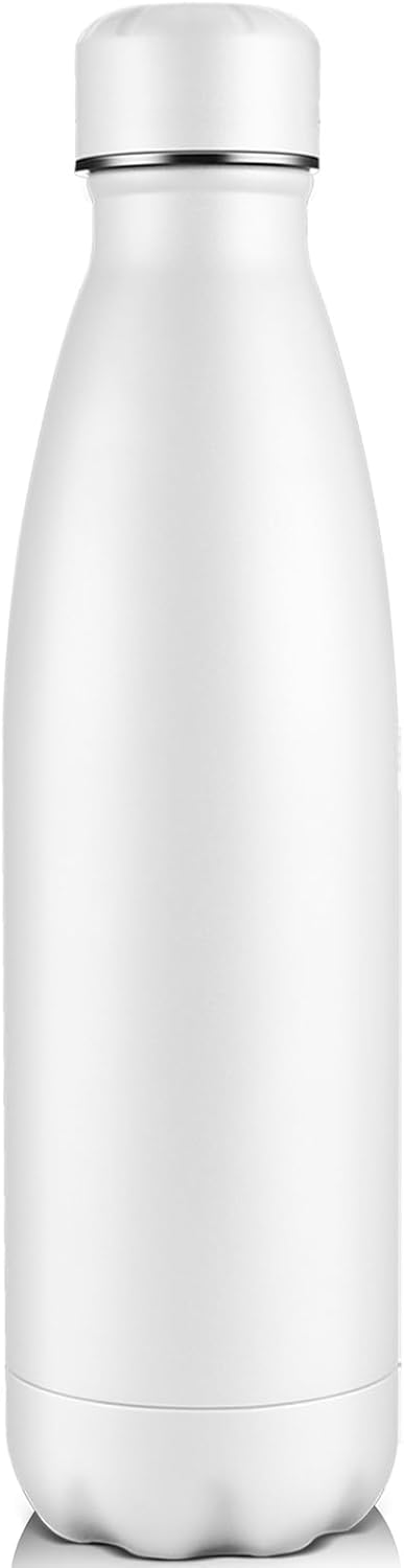 Volhoply 25oz Insulated Water Bottle 1/2/4 Pack, Double Wall Stainless Steel Vacuum Bottles, Keeps Cold & Hot, BPA Free Leak Proof Bottles (White,1 Pack)