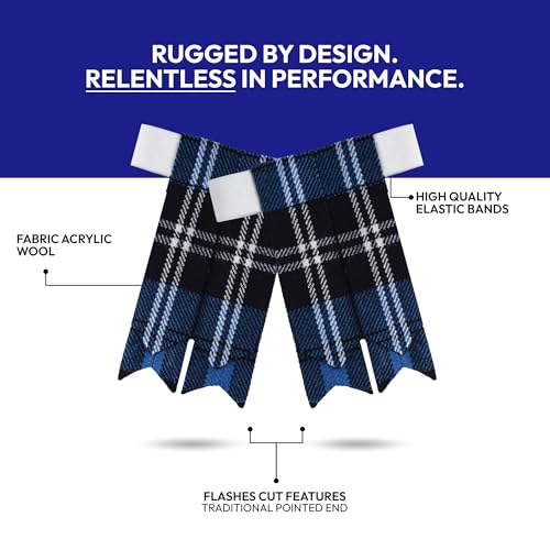 Image of Scottish Tartan Kilt Flashes with Elastic Adjusters