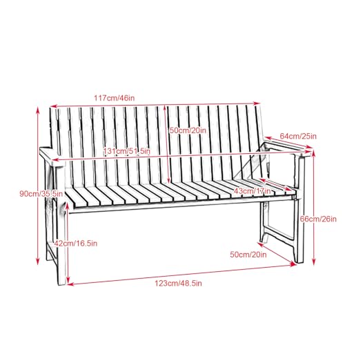 Banc en pin massif de qualité supérieure pour extérieur rustique