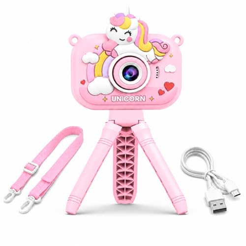 Image of Toy Imagine Unicorn Design Kids Digital Camera with Tripod 48MP HD Photos & 1080P Video Recording Filters,Frames & Inbuilt Games Birthday Gift for Boys & Girls Age 6-12 (Assorted) Card Not Included