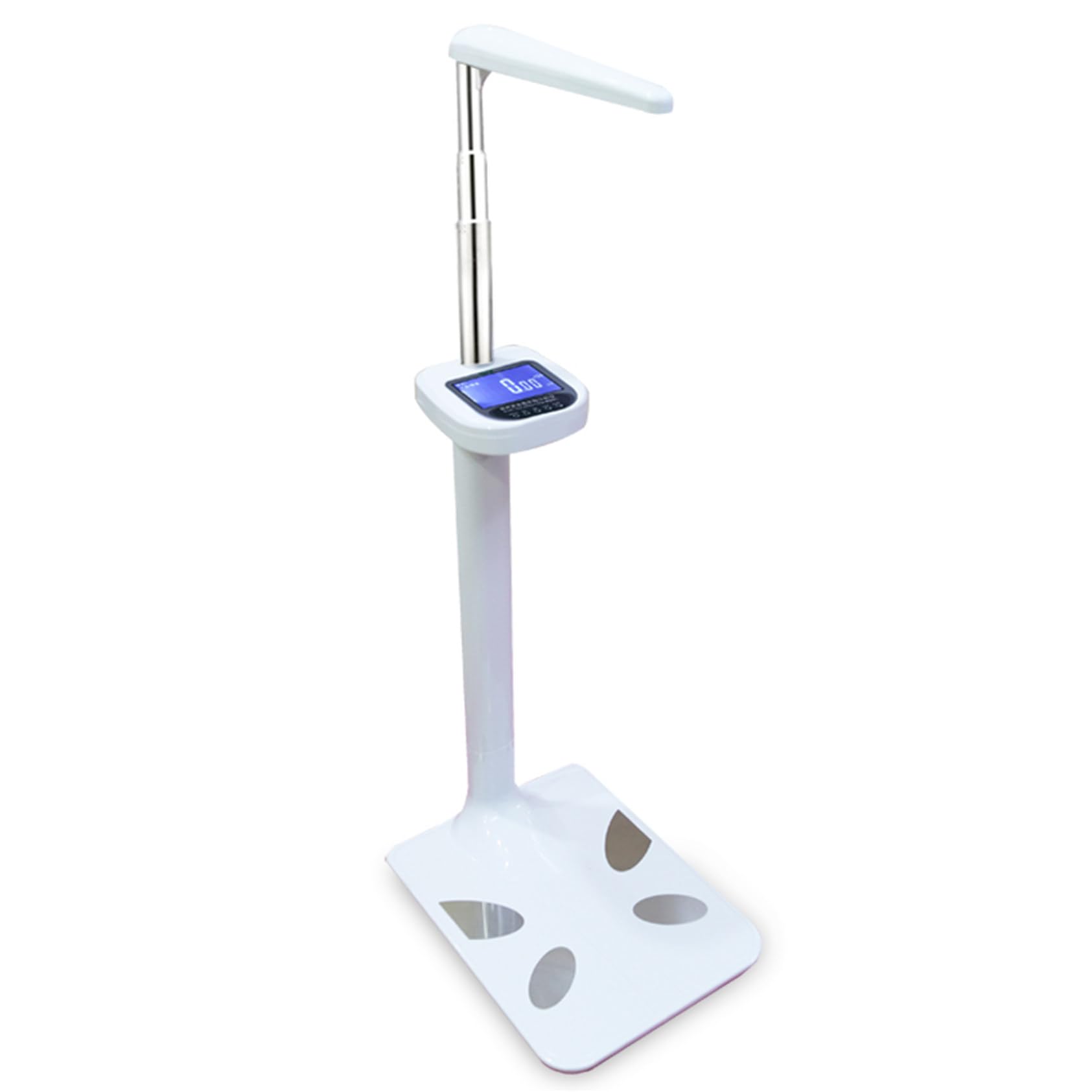 Analizador ultrasónico de grasa corporal con pantalla LCD, sensores de alta precisión para peso, altura, valor de obesidad, medición de IMC, capacidad de 440 libras