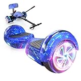 SISIGAD Scooter-Sitzbefestigung, einstellbare Rahmenlänge, Scooter-Go-Kart-Kombination, selbstbalancierender Scooter mit Bluetooth-Lautsprecher, LED-Radbeleuchtung