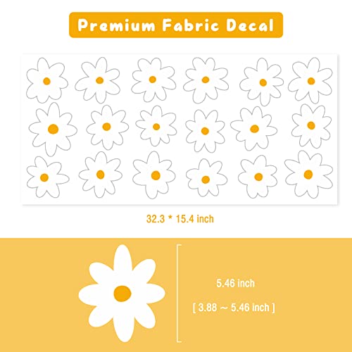 White Daisy Wall Decals For Baby Girls Toddler Kids Bedroom, Retro Flower Wall Decals Peel And Stick Vinyl Daisy Floral Wall Stickers For Nursery Playroom Living Room Classroom Wall Decor #TOP2