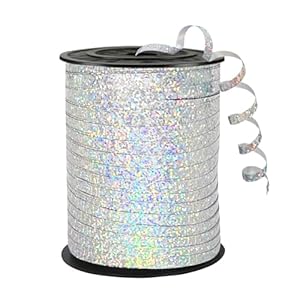 Weizedm 457m Silberfarbenes Glänzendes Ringelband Geschenkband