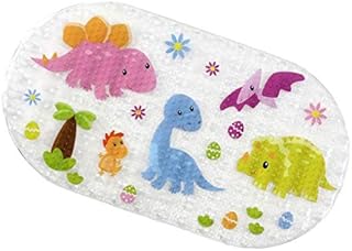 Ruiuzioong Children Long Non-Slip PVC Rubber Bath Tub Shower Mat Bathtub Mats with Suction Cup Powerful Suction Cup Gripping Machine Washable Antibacterial (Dinosaur, 27 * 15 Inch)