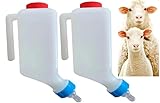 Botella de alimentación de cordero, botella de leche de cordero de plástico de 800 ml, alimentador de cabra, biberones de lactancia para alimentar perros, vacas, ovejas y corderos (2 unidades)
