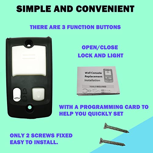 Image of Garage Door Opener Wall Console Compatible with All Genie Series II Garage Door Openers,Sure-Lock+Light Control Button wall Mount Wired Keypad Replace for 39165R GBWCSL2-BX 37351R GBWC2-BX GPWC-2WLB.
