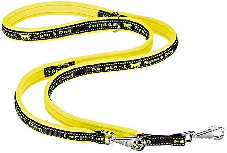 Ferplast Guinzaglio per Cani SPORT DOG, Guinzaglio Addestramento per Can Cani Taglia Grande, Impugnatura Imbottita, Moschettone con meccanismo magnetico. Lunghezza regolabile. Misura 200 cm. Giallo