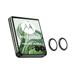 QJONSIU Caméra Arrière Protecteur pour Motorola Razr 60 Ultra, [2 Pièces] Anneau en Alliage D'aluminium, Film de Protection HD, [Anti rayures] pour Motorola Razr 60 Ultra Noir