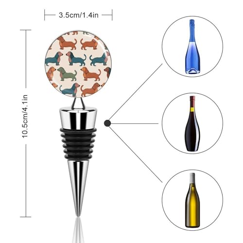 Bouchon de bouteille de vin teckel mignon pour partager un moment de convivialité - 3