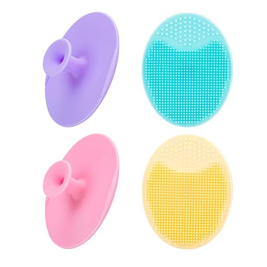 4 Pack Face Scrubber,JEXCULL Soft Silicone Facial Cleansing Brush Face Exfoliator Blackhead Acne Pore Pad Cradle Cap Face Wash Brush for Deep Cleaning Skin Care