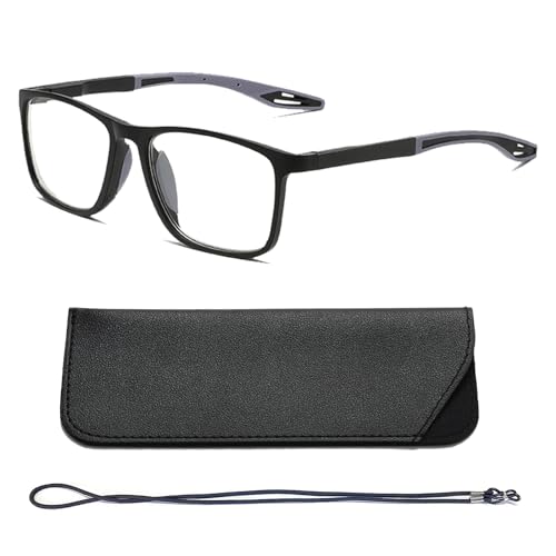 Miniatura 2 de Hubeye Gafas De Lectura Deportiva Para Mujeres Y Hombres Ultraligeras Anteojos De Lectura Gafas Anti Luz Azul Negro, 0.00