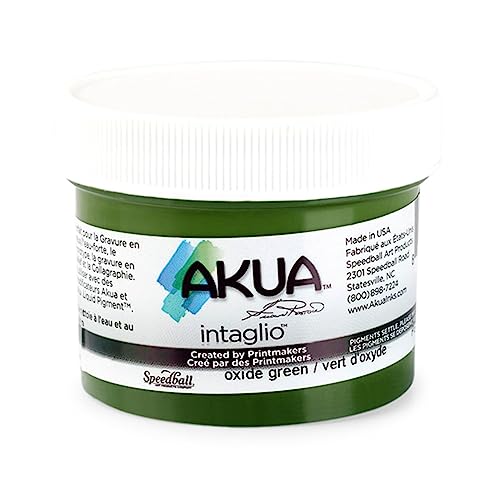 Akua Intaglio Water-Based Ink, 2-Ounce Jar, Oxide Green