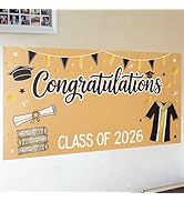 2026 Graduation Decorations - Graduation DIY Banner - Class of 2026 Congrats Banner, 61 * 32 Inch...