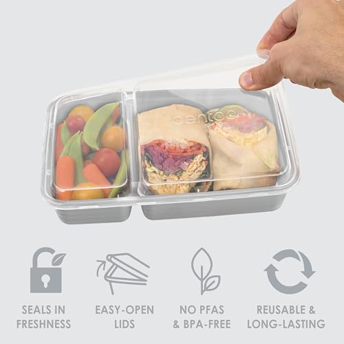 Image of Bentgo Prep 2-Compartment Meal Prep Containers with Lids, 20 Piece Set