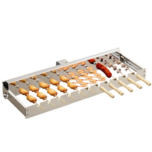 Schaschlikgrill mit Motor,Elektrischer Spiessdreher mit 11 Spießen,...