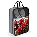 Red Roses Bush in The Garden Shoe Bags for Travel Water-Resistant Shoes Pouch with Handle Fashion Shoe Organizer with Zipper Closure Portable Sneaker Carrier for Men & Women Daily Use