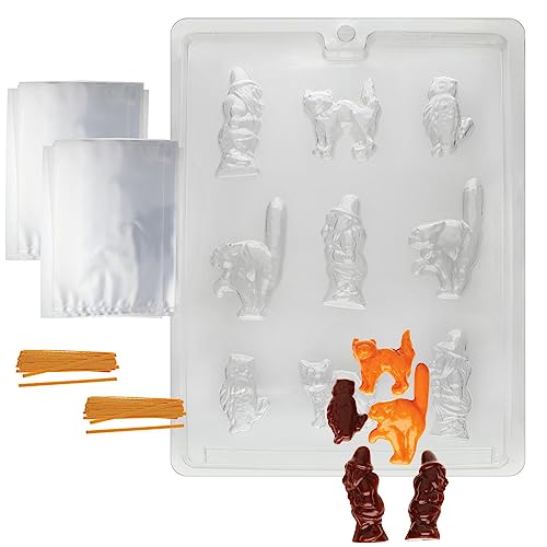 Cybrtrayd Halloween Chocolate Mold with Chocolate Making Supply Kit, Assorted Halloween