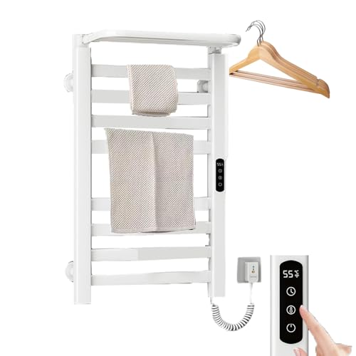 Toalleros eléctricos de pared con estante superior y ajuste térmico de alta precisión 2