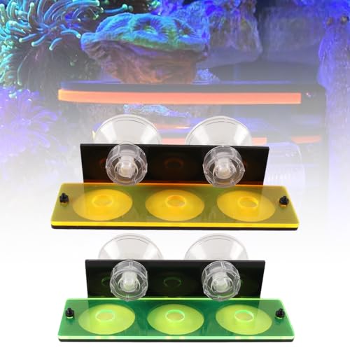 Enwye Acryl LPS SPS Korallenfragment-Vermehrungsbasis, grün/gelb, dreifach fluoreszierend, 150 x 50 mm