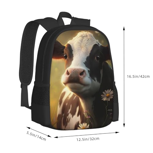 Commuter Unisex Cow Pasture Daisies Field Backpack Spacious Compartments for Work Essentials Casual Outings & Trips 17 Inch3