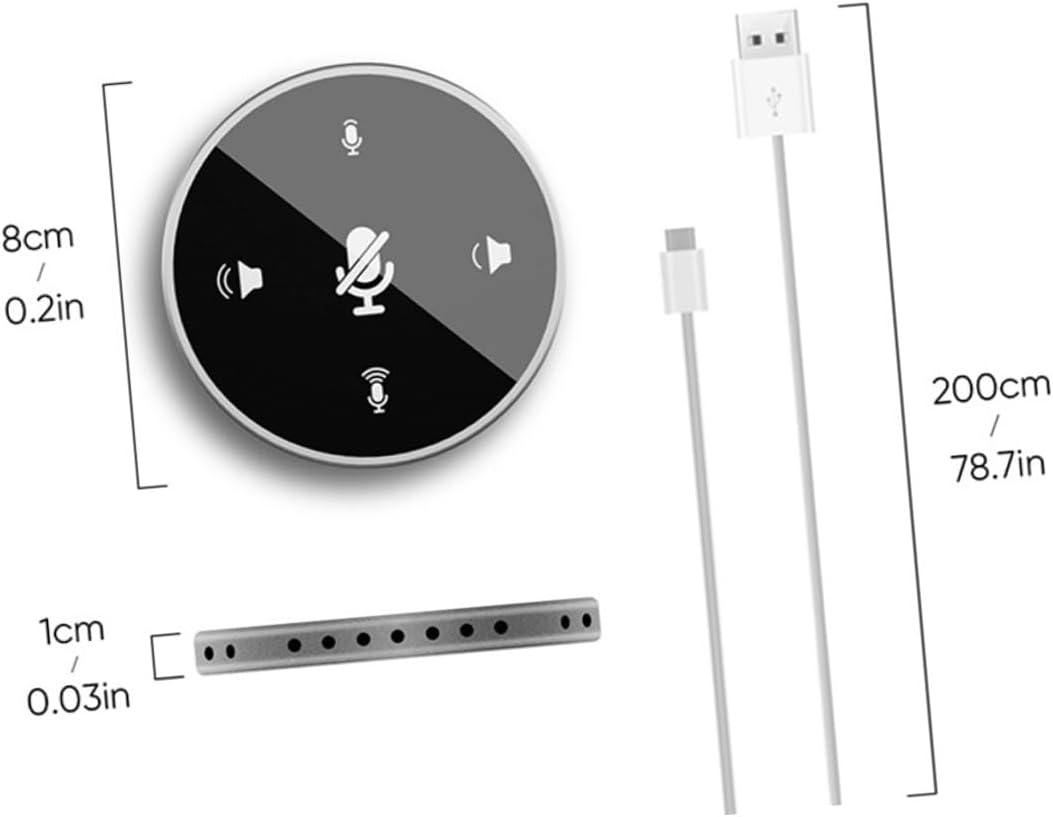 Cabilock Omnidirectional USB Microphone for Computer and Laptop, Portable Tabletop Mic for Videoconferencing, Podcasting, Gaming, and Online Meetings, Black Desktop Audio Accessory