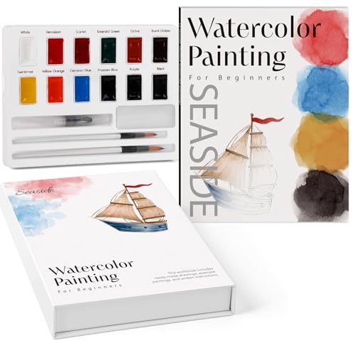 Cahier d'exercices d'aquarelle débutant thème mer papier premium