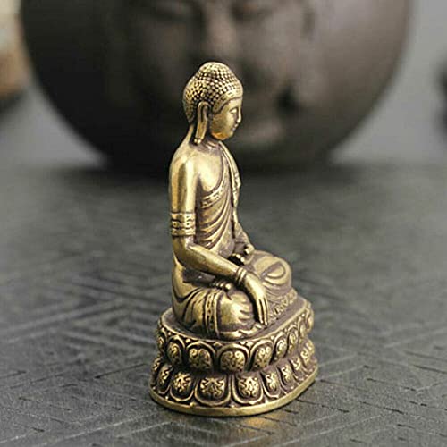 Estatua pequeña de Buda Sakyamuni de bronce miniatura 5
