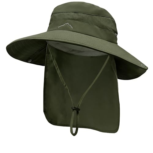 Image of Sun Hats for Men Women, UPF 50+ Protection Fishing Hat with Neck Flap